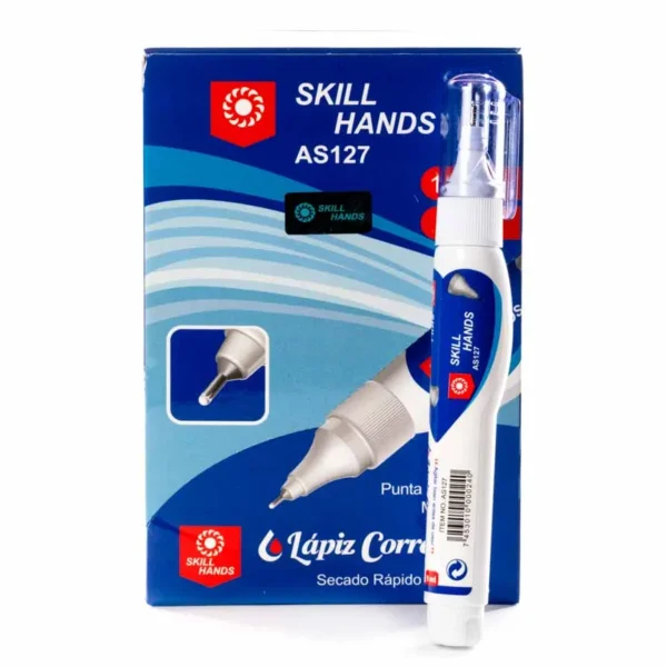 Corrector tipo Boligrafo Skill Hands 9ml caja de 12 unid.