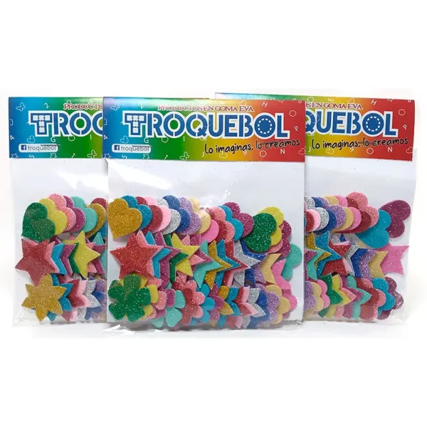 Figuras mixto en goma eva (FLOR, CORAZO, ESTELLA)