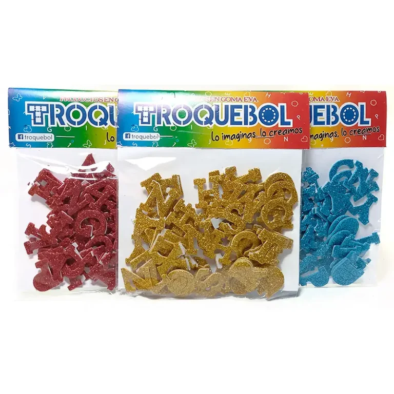 Letras en goma eva PEQUEÑO 2cm  bolsa de 3 abecedario