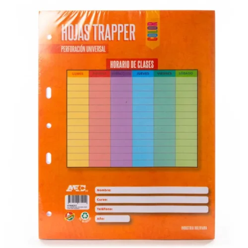Hojas Trapper ABC Perforacion universal (5 huecos) 200 Hjs.