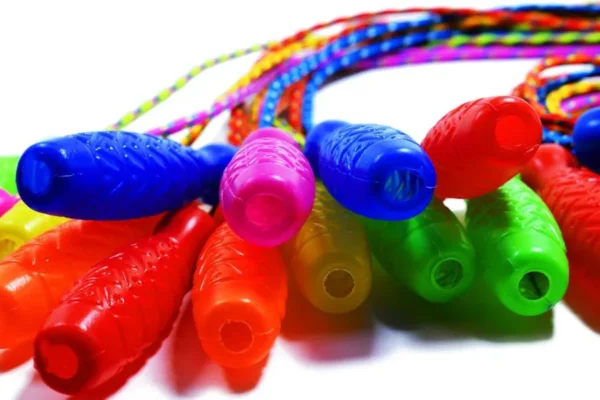 Soga/cuerda saltar mango plastico 10 pcs
