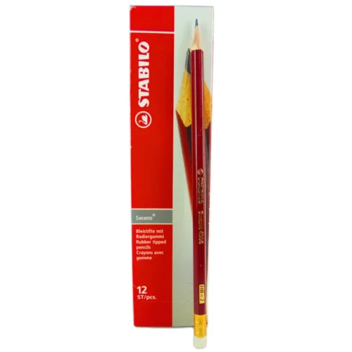 Lapiz Negro swano HB c/goma stabilo 12 pcs.