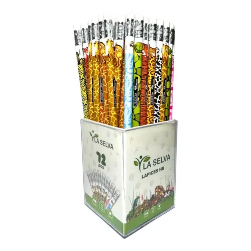 Lapiz negro con diseños de animales HB 2.2mm La Selva 72 unid.