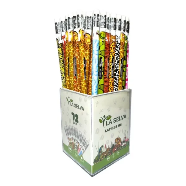 Lapiz negro con diseños de animales HB 2.2mm La Selva 72 unid.