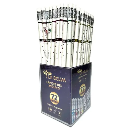 Lapiz negro diseños zodiaco HB mina 2.2mm La Selva 72 unid.