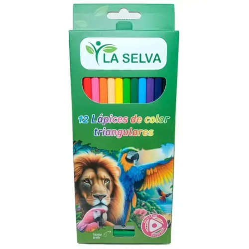 Color largo triangular La Selva de 12 colores + tajador