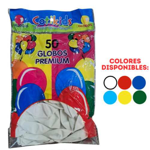 GLOBOS NORMALES  50 UNIDADES BOLSA