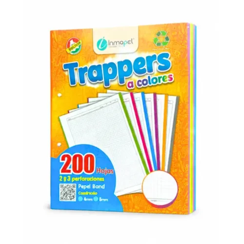 Hojas traper INMAPEL 2 Perforaciones 5 colores 200hjs