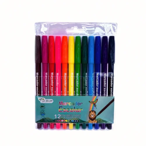 Marcador escolar La Selva de 12 colores