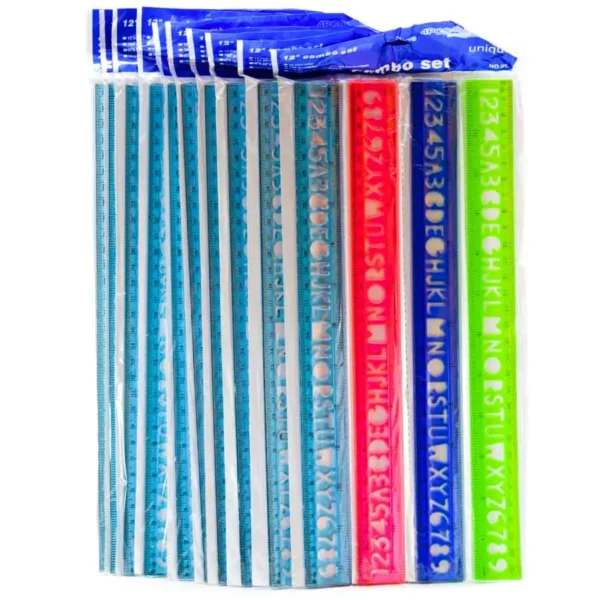 Regla Leterin 30cm de 4 colores 12 unid