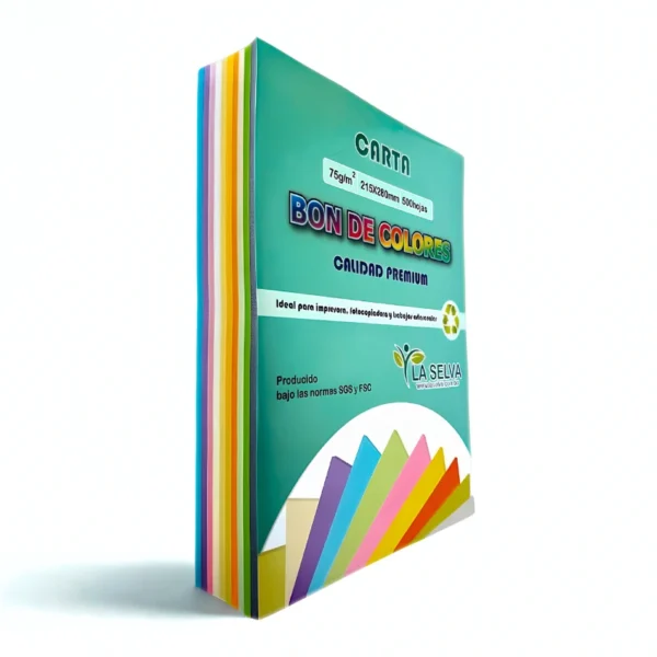 Bon de 10 colores pastel y neones 500 hojas tamano carta